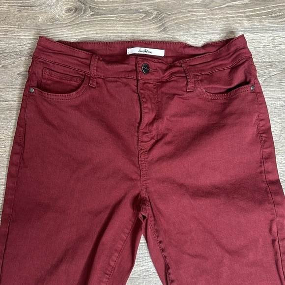 Sam Edelman Women’s The Kitten Mid Rise Skinny Jeans 26” Inseam Maroon Sz 10/30 - Picture 2 of 12